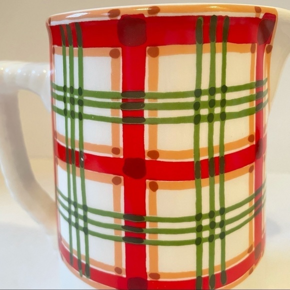Vintage Tiffany & Co. Este Ceramiche Made in Italy plaid pitcher green and red - Picture 4 of 5